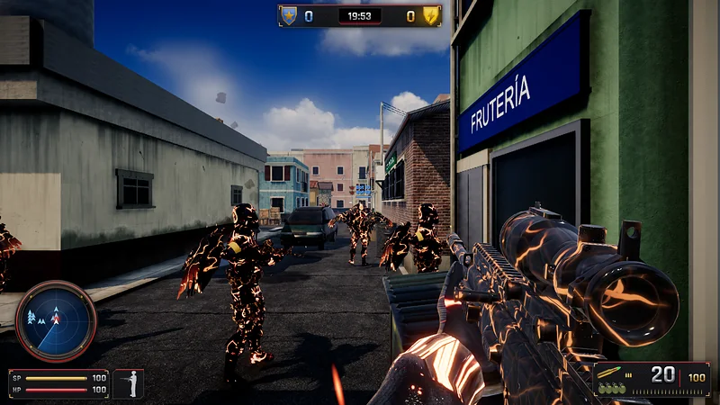 El fusil de francotirador con la skin Tormenta de Fuego en primera persona